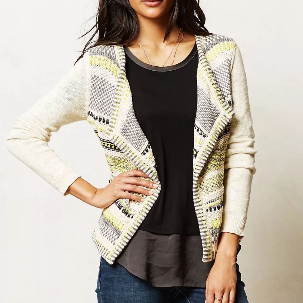 Anthropologie Moth Chaux Cardigan XS Open Front